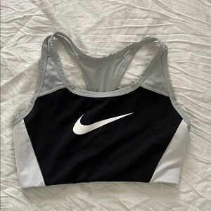 Nike Women's Black and Light Gray Sports Bra